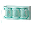 Plastic Seasoning Box Multi-purpose Combination Seasoning Rack Kitchen Supplies, Style:Three Grid(Sky Blue)