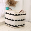 2 PCS Storage Basket Cotton Linen Fabric Folding Storage Box(Semicircle)