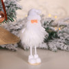 2 PCS Christmas Decorations Silver Silk Plush Standing Doll Window Snowman Decoration(TS42 Old Man)
