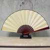 10 inch Pure Color Blank Silk Cloth Folding Fan Chinese Style Calligraphy Painting Fan(Beige)