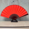 10 inch Pure Color Blank Silk Cloth Folding Fan Chinese Style Calligraphy Painting Fan(Red)