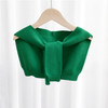 P1 Autumn and Winter Tether Small Knitted Shawl for Children(Dark Green)