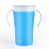360 Degrees Rotated Baby Learning Drinking Cup With Double Handle Flip(Blue)