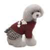 Autumn and Winter  Pet Clothing Dog Wool Princess Dress Flower Cotton Coat, Size: S(Wine Red)