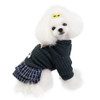 Autumn and Winter  Pet Clothing Dog Wool Princess Dress Flower Cotton Coat, Size: M( Dark Gray)