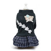 Autumn and Winter  Pet Clothing Dog Wool Princess Dress Flower Cotton Coat, Size: S( Dark Gray)