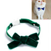 5 PCS Velvet Bowknot Adjustable Pet Collar Cat Dog Rabbit Bow Tie Accessories, Size:S 17-30cm, Style:Bowknot(Green)