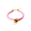 4 PCS Prepared PU Leather Adjustable Pet Bell Collar Cat Dog Rabbit Simple Collar Necklace, Size:S 20-25cm(Pink)