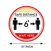 10 PCS Social Distance Sticker Crowd Control Floor Sign Warning Sticker, Size: 27.94cm(Safety Distance Reminder)