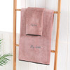 Soft And Thick Absorbent Fiber Bath Towel, Specification:Towel + Bath Towel(Coffee Color)