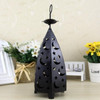 Iron Night Light Rural Retro Wind Light Candlestick Decoration(Black)