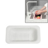 Retractable Plastic Drain Basket Sink Rack Kitchen Sink Vegetable Washing Basket(White)