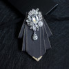Men Diamond Shirt Bow Tie Banquet Wedding Host Costume Accessories(Dark Gray)