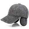 Winter Casual Baseball Cap Outdoor Thickened Warm Bomber Hats for Men, Hat Size:Adjustable(Light Gray)
