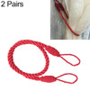 2 Pairs Hand-wound Curtain Straps Curtain Rope Curtain Tassels Straps(Red)