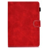 For 7 inch Tablet PC Universal Cowhide Texture Horizontal Flip Leather Case with Holder & Card Slots & Pen Slot(Red)