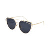 Unisex Fashion Color Film UV400 Reflective Sunglasses (Gold + Dark Grey)