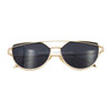 Unisex Fashion Color Film UV400 Reflective Sunglasses (Gold + Dark Grey)
