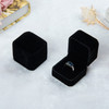 3 PCS Wedding Jewelry Accessories Square Velvet Jewelry Box Jewelry Display Case Gift Boxes Ring Earrings Box(Black)