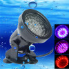 2.3W Waterproof Spotlights, 36 LED Amphibious Fish tank / Aquarium Colorful Light, Waterproof depth: 1-1.5m(Black)