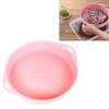 Plastic Mesh Sieve Filter Gravel Stone Tool Soil Particle Sieve with Handrail Gardening Supplies(Pink)