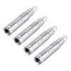 4 PCS Long Bullet Shape Gas Cap Mouthpiece Cover Tire Cap Car Tire Valve Caps (Silver)