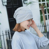 Thin Breathable Lace Wrap Cap Golden Dripping Turban Hat(Gray)