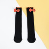 Autumn And Winter Girls Pile Socks Stocking Bow Children High Knee Socks(Black)