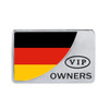 Universal Car German Flag Rectangle Shape VIP Metal Decorative Sticker (Silver)