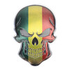 Universal Car Mali Flag Skull Shape Metal Decorative Sticker