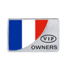 Universal Car France Flag Rectangle Shape VIP Metal Decorative Sticker (Silver)