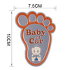 Baby in Car Happy Feet Shape Adoreable Style Car Free Sticker(Orange)