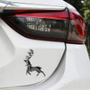 Right Elk Shape Metal Car Free Sticker (Silver Grey)