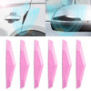 6 PCS Universal Car Screaming Bumper Door + Rearview Mirror Anti-collision Strip Protection Guards Plastic Trims Stickers(Pink)