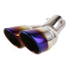 Universal Car Styling Stainless Steel Elbow Exhaust Tail Muffler Tip Pipe, Inside Diameter: 7.2cm (Blue)