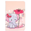 Colored Pattern Drawing Horizontal Flip PU Leather Case with Three-folding Holder for 8 inch Tablet PC(Elephant flowers)
