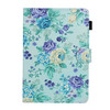 For 7 inch Universal Tablet PC Flower Pattern Horizontal Flip Leather Case with Card Slots & Holder(Purple Flower)