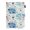 For 7 inch Universal Tablet PC Flower Pattern Horizontal Flip Leather Case with Card Slots & Holder(Blue Flower On White)