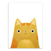 Cute Cat And Avatar Poster Print Canvas Painting Home Art Decoration, Size:21×30cm (Yellow)