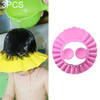 5 PCS Safe Baby Shower Cap Kids Bath Visor Hat Adjustable Baby Shower Cap Protect Eyes Hair Wash Shield for Children Waterproof Cap Pink+earflaps