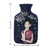 Cheongsam Lady Rubber Hot Water Bag Bottle Fleece Plush Cover Warm Baby(Light Grey)