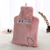 Water-filled Hot Water Bag Plush Cover Removable Washable Hand Warmer(Pink)