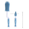 2 PCS Silicone Bottle Brush 360 Degree Rotating Baby Nipple Brush Straw Brush Combination Cleaning Set(Blue)