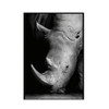 Simple Black and White Animal Decoration Painting Study Living Room Sofa Background Wall Painting Without Frame, Size:40X60cm(Rhinoceros)