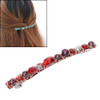 Women Fashion Crystal Rhinestone Barrette Girl Hair Clip Pins(Red)
