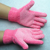10 Pairs Plastic Granule Non-slip Full Finger Gloves Labor Gloves for Children, Size:9-12 Years Old(Pink)