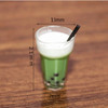 3 PCS Miniature Food Toy Scene Model Mini Simulation Pearl Milk Tea(Matcha Milk Tea)