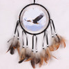Vintage Natural Feather Dream Catcher Hanging Home Decoration Hand-woven Feather Wall Decoration(Eagle Color )