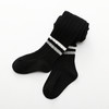 Spring Children Leggings Striped Knit Children's Pantyhose Cotton Socks, Size:M(Black)