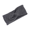 Women Widened Hair Bands Spiral Double Cloth Knit Solid Color Headwear Fashion Headbands Hair Accessories(Dark grey)